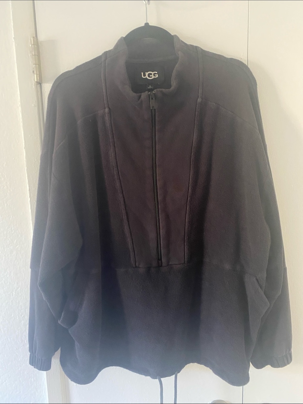 UGG women's Dark black Half-Zip Pullover Fleece